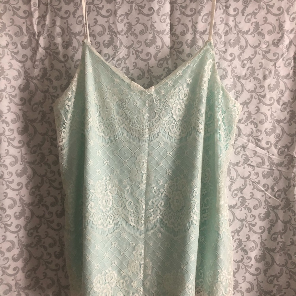 Aqua/ cream lace camisole